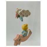 Vintage Handcrafted Wooden Baby Mobile with Angelic Figures