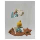 Vintage Handcrafted Wooden Baby Mobile with Angelic Figures