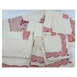 Vintage Floral and Scalloped Edge Linen Napkin Collection