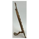 Antique Ornate Oval Brass Table Mirror