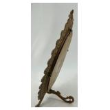 Antique Ornate Oval Brass Table Mirror