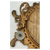 Antique Ornate Oval Brass Table Mirror