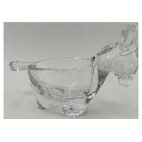 Set of Vintage Glass Donkey Figurine and Blue Glass Bowl