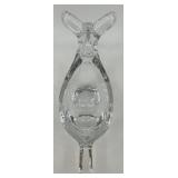 Set of Vintage Glass Donkey Figurine and Blue Glass Bowl