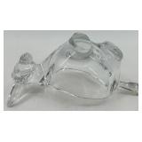 Set of Vintage Glass Donkey Figurine and Blue Glass Bowl