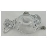 Set of Vintage Glass Donkey Figurine and Blue Glass Bowl