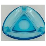 Set of Vintage Glass Donkey Figurine and Blue Glass Bowl