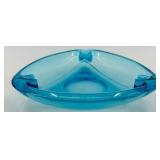 Set of Vintage Glass Donkey Figurine and Blue Glass Bowl