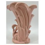 Trio of Vintage Pink and Floral Vases with Gold Accents including McCoy