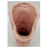 Trio of Vintage Pink and Floral Vases with Gold Accents including McCoy