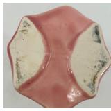 Trio of Vintage Pink and Floral Vases with Gold Accents including McCoy