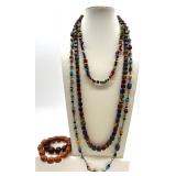 Colorful Beaded Necklace Set with Coordinating Bracelets