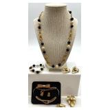 Monet and Sarah Coventry Jewelry Set - Necklace, Bracelet, and Earrings