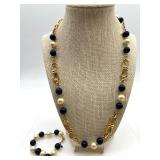 Monet and Sarah Coventry Jewelry Set - Necklace, Bracelet, and Earrings