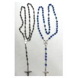 Set of 2 Rosary Necklaces with Silver-Tone Crucifixes
