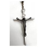 Set of 2 Rosary Necklaces with Silver-Tone Crucifixes