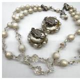 Collection of Vintage Faux Pearl Jewelry including Necklaces and Bracelets