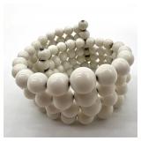 Collection of White Beaded Jewelry: 2 Choker Necklaces and 2 Bracelets