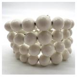 Collection of White Beaded Jewelry: 2 Choker Necklaces and 2 Bracelets