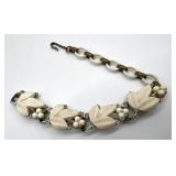 Collection of White Beaded Jewelry: 2 Choker Necklaces and 2 Bracelets