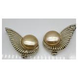 Vintage Jewelry Set with Gold-Tone Pearl Wrap Necklace and Earrings including Sarah Coventry