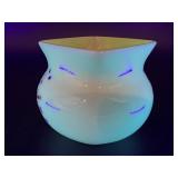 Antique Victorian Hand Painted Glass Vase with Floral Design