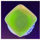 Antique Victorian Hand Painted Glass Vase with Floral Design