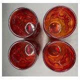Set of 4 Mid Century Vintage L E Smith Uranium Glass Tumblers