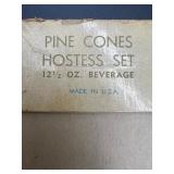 Libbey 9-Piece Pine Cones Hostess Glass Set