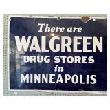 Vintage Porcelain Walgreens Minneapolis Sign
