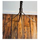 Vintage Lightning Rod with Horse Weathervane and Blue Glass Ball