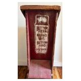 Vintage Wy-Tab-O-Lator Wood Feed Box from Fort Dodge IA