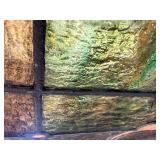 Antique Stained Glass Window Panel with Floral Design