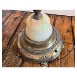 Vintage Akro Agate Glass Floor Lamp with Dual Shade