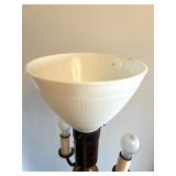 Vintage Akro Agate Glass Floor Lamp with Dual Shade