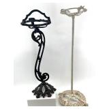 Pair of Vintage Cast Iron Ashtray Stands