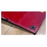 Vintage Metal 24 Hours Sign with Red and Yellow Design