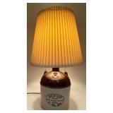Vintage Jacob Esch Stoneware Lamp with Pleated Shade