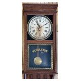 Vintage Antique Ingraham Oak Regulator Wall Clock