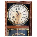 Vintage Antique Ingraham Oak Regulator Wall Clock