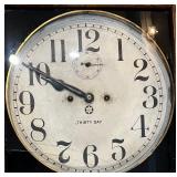 Antique New Haven 30 Day Wall Clock with Oak Case