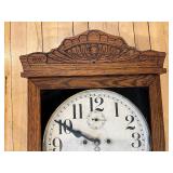 Antique New Haven 30 Day Wall Clock with Oak Case