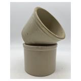 Set of 2 Antique Stoneware Crocks with Minor Imperfections