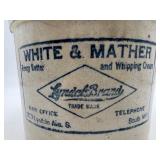 Vintage White & Mather Lyndale Brand Butter Crock