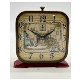 Vintage Antoinette Figural Clock and Horologist Figurine Set