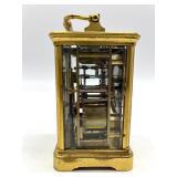 Antique Brass French Carriage Clock with Roman Numerals