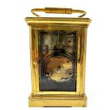 Antique Brass French Carriage Clock with Roman Numerals