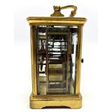 Antique Brass French Carriage Clock with Roman Numerals