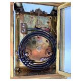 Antique Brass French Carriage Clock with Roman Numerals