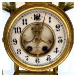 Antique Wm. L. Gilbert Brass and Glass Mantel Clock